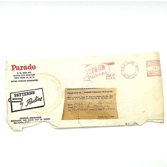 Mail Order Patterns By Pauline Vintage 1950's Crochet Slippers Pattern # 2-615 - Picture 4 of 4